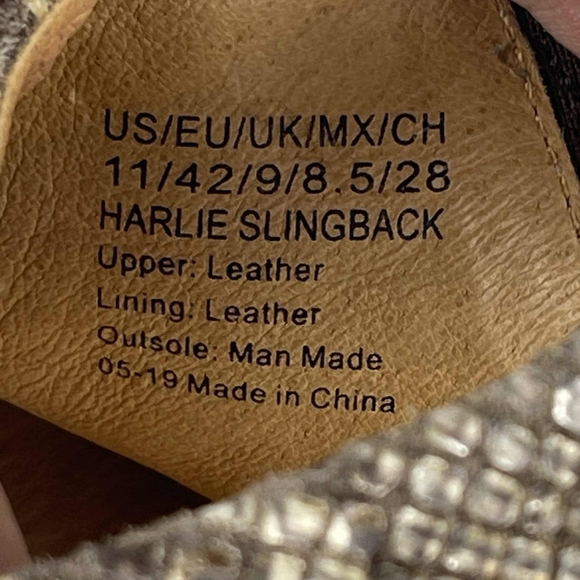 Gentle Souls Harlie Slingback Bootie Women 11 Snake Print Embossed Leather Upper - Picture 7 of 7